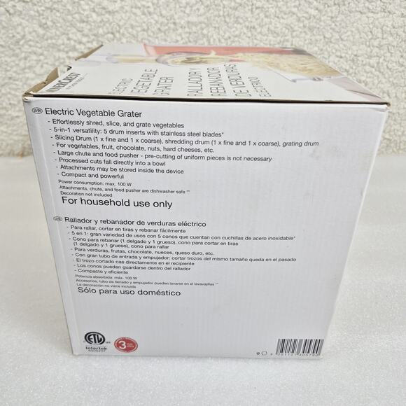 SilverCrest Electric Grater 5in1 Salad Slicer Fruit Cutter Vegetable Cheese Etc - Picture 3 of 8